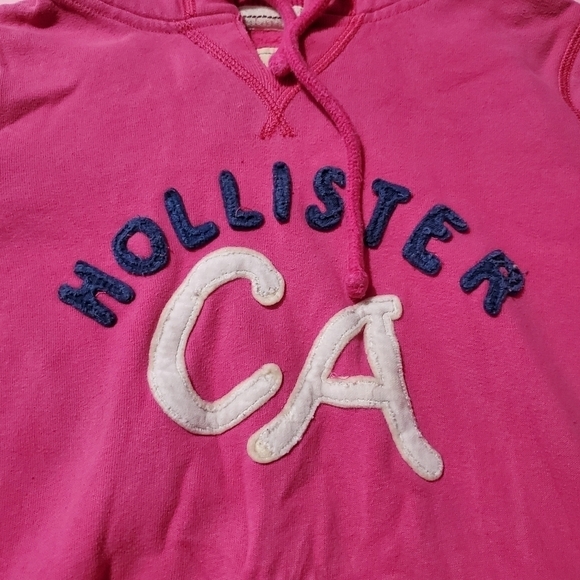 Hollister Pink Logo Hoodie Kangaroo Pocket - Picture 3 of 6